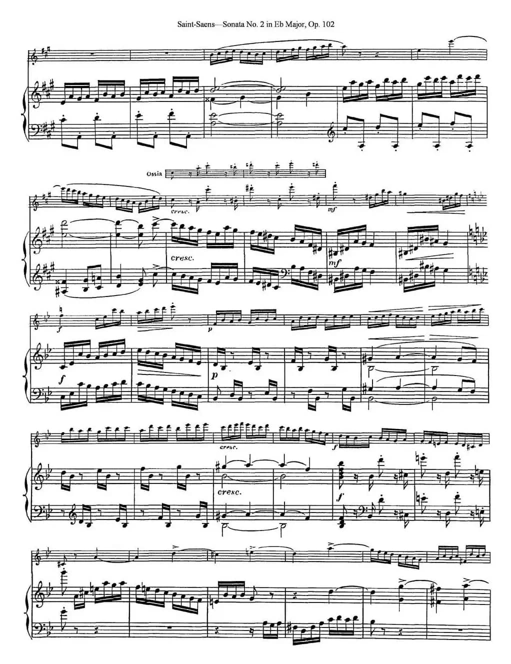 Violin Sonata No.2 in Eb Major Op.102（小提琴+钢琴伴奏）
