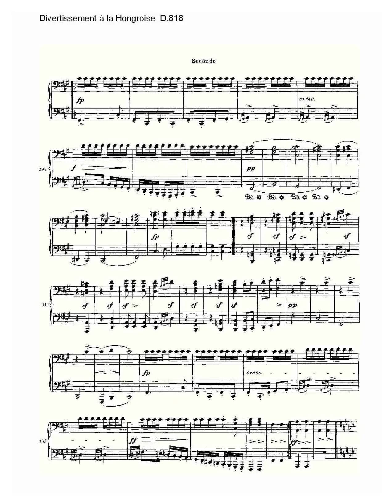 Divertissement à la Hongroise D.818