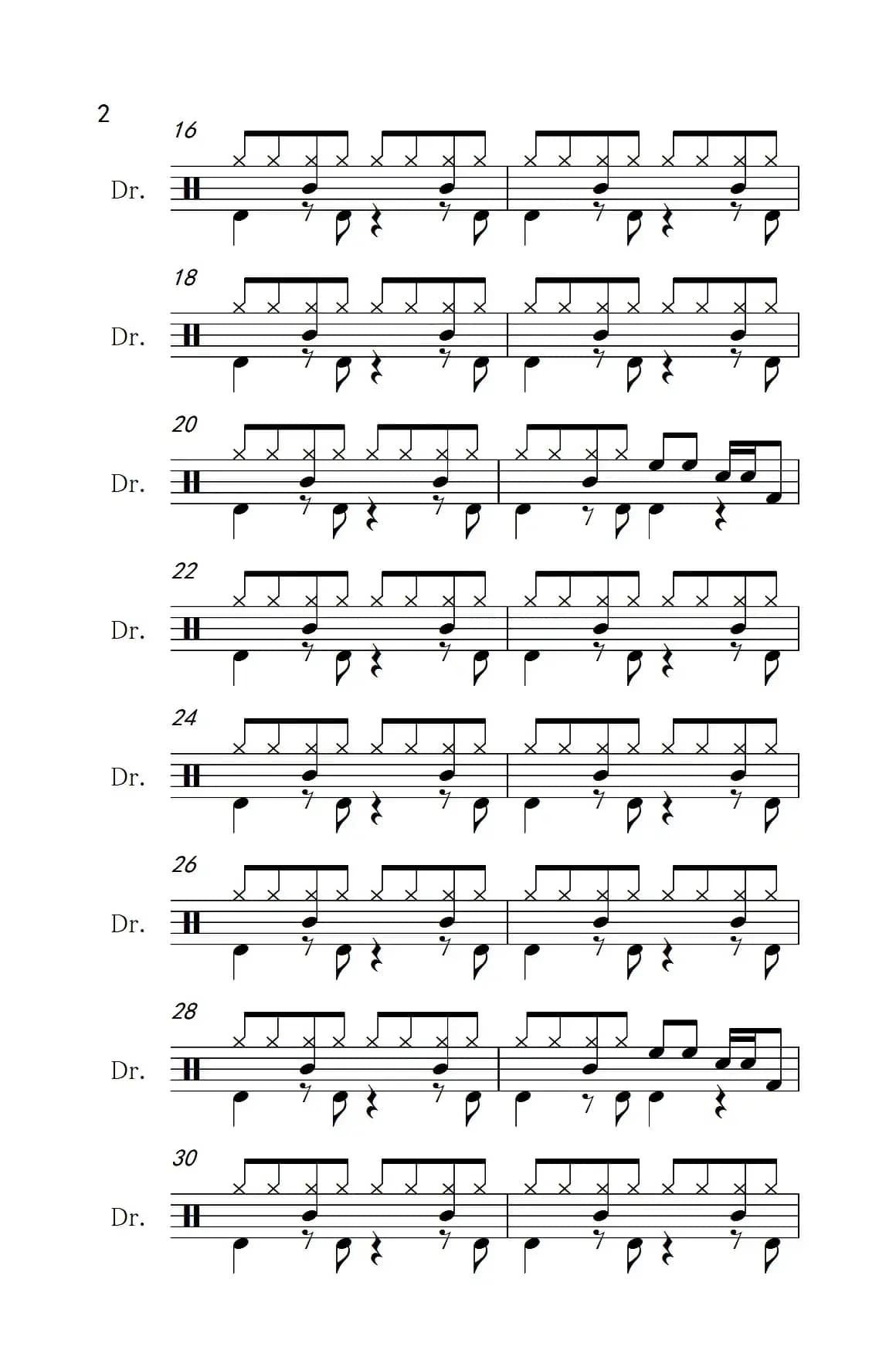 小城故事（架子鼓谱）