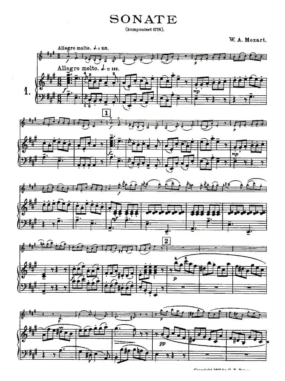 Mozart - Violin Sonata No.1, KV. 305（第一小提琴奏鸣曲）