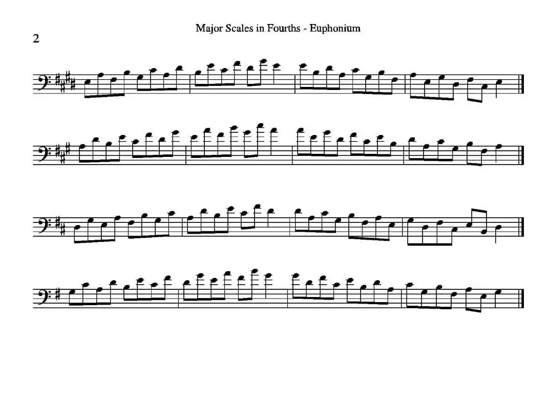 Major Scales in 4ths - Euphonium（上低音号练习教材选曲）