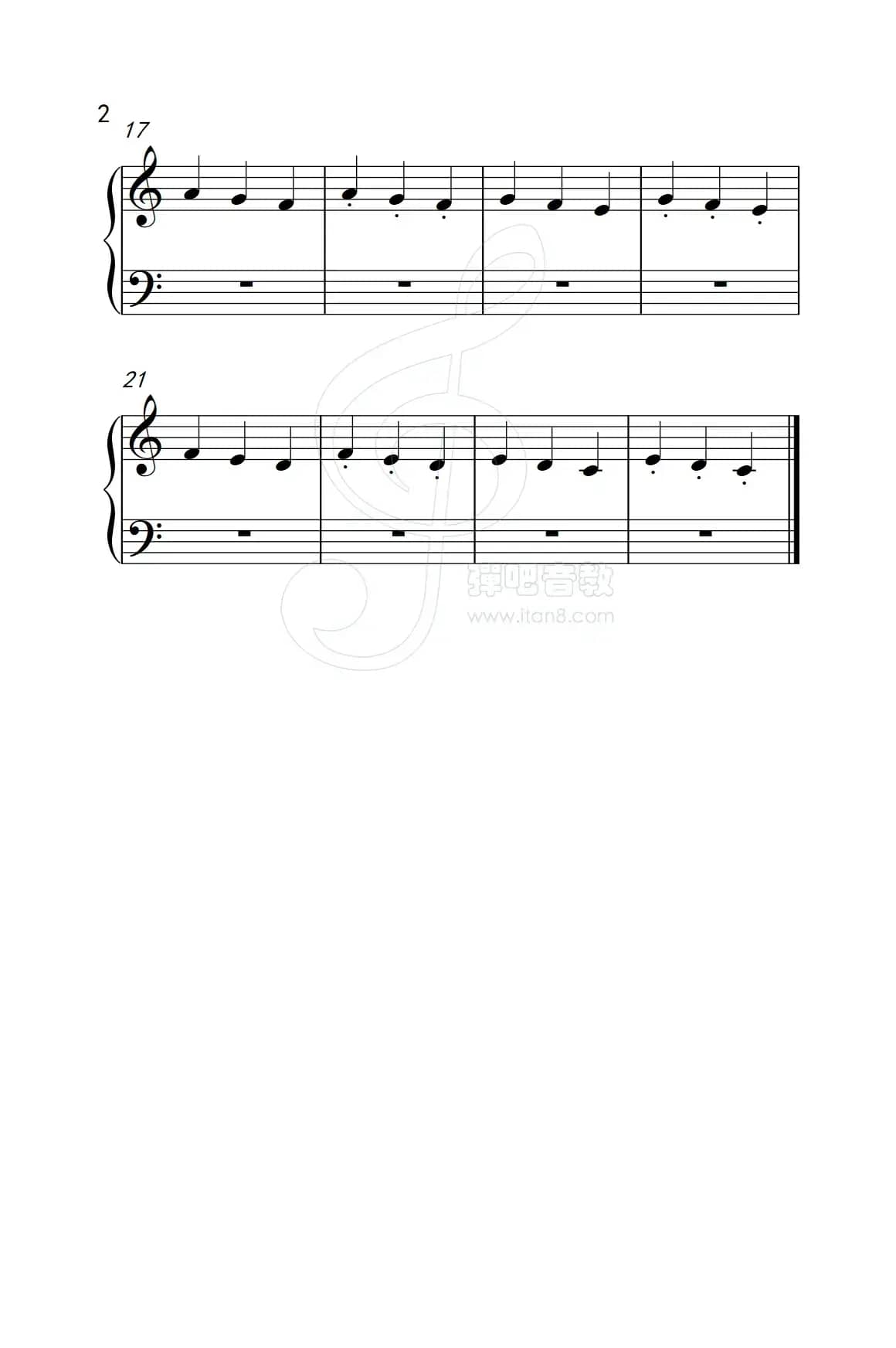 跳音练习 9（儿童钢琴手指练习 2）