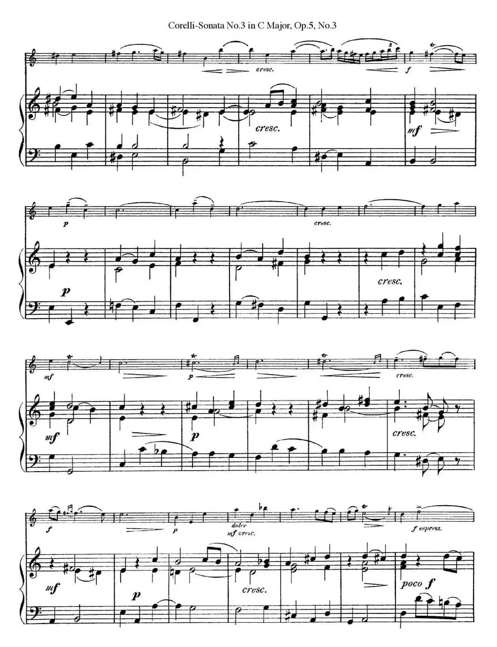 Sonata No.3 in C MajorOp.5 No.3（小提琴+钢琴伴奏）