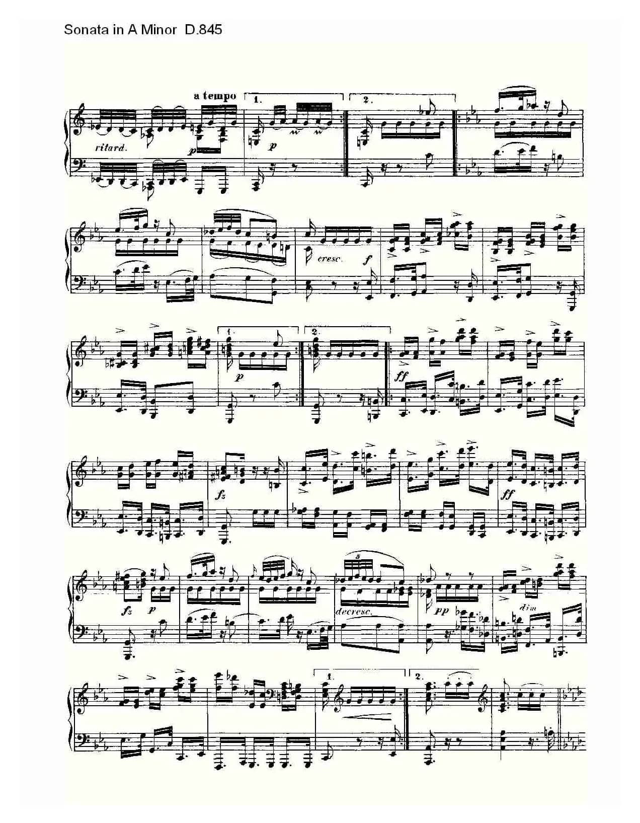Sonata in A Minor D.845（A小调奏鸣曲 D.845）