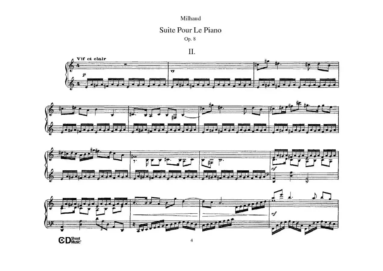 Suite Pour Le Piano Op.8（钢琴组曲·Ⅱ）