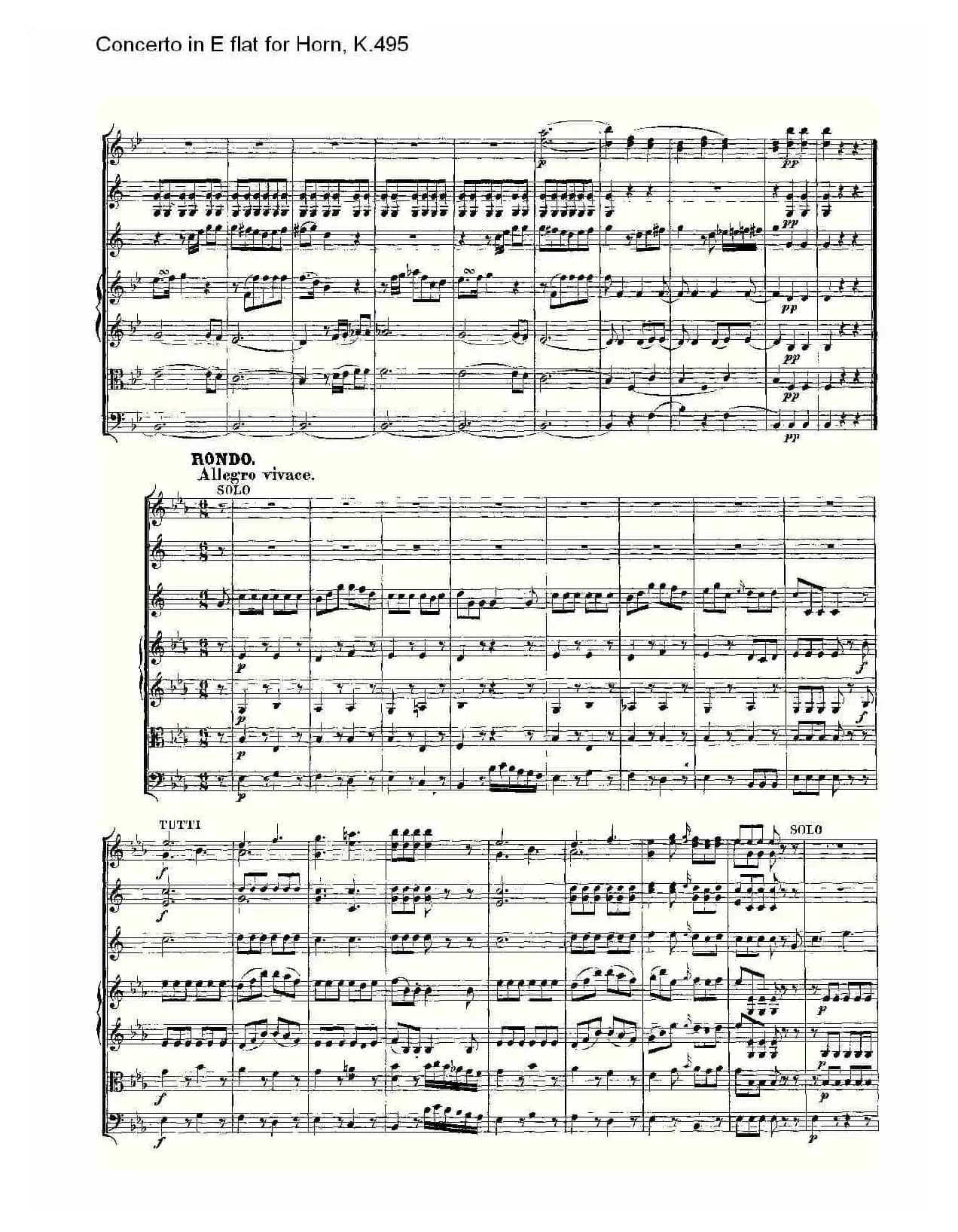 Concerto in E flat for Horn, K.495(Eb调法国号协奏曲, K.4)