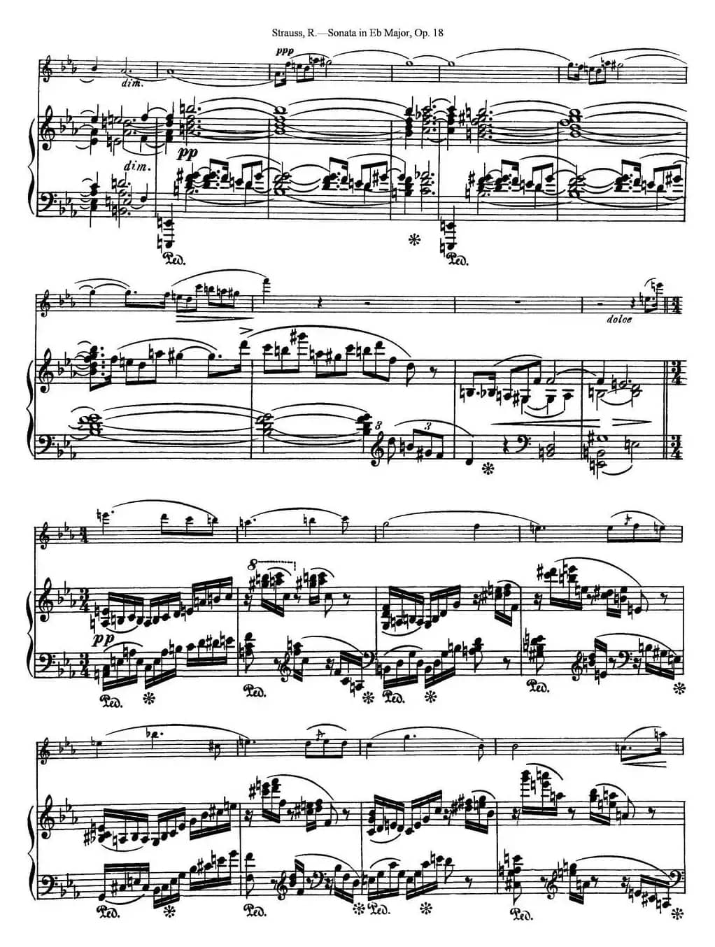 Violin Sonata in Eb Major Op.18（小提琴+钢琴伴奏）