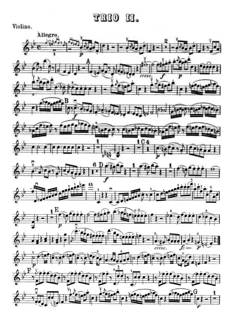 提琴三重奏 第二首 降B大调 K.502 之 Violin TRIO