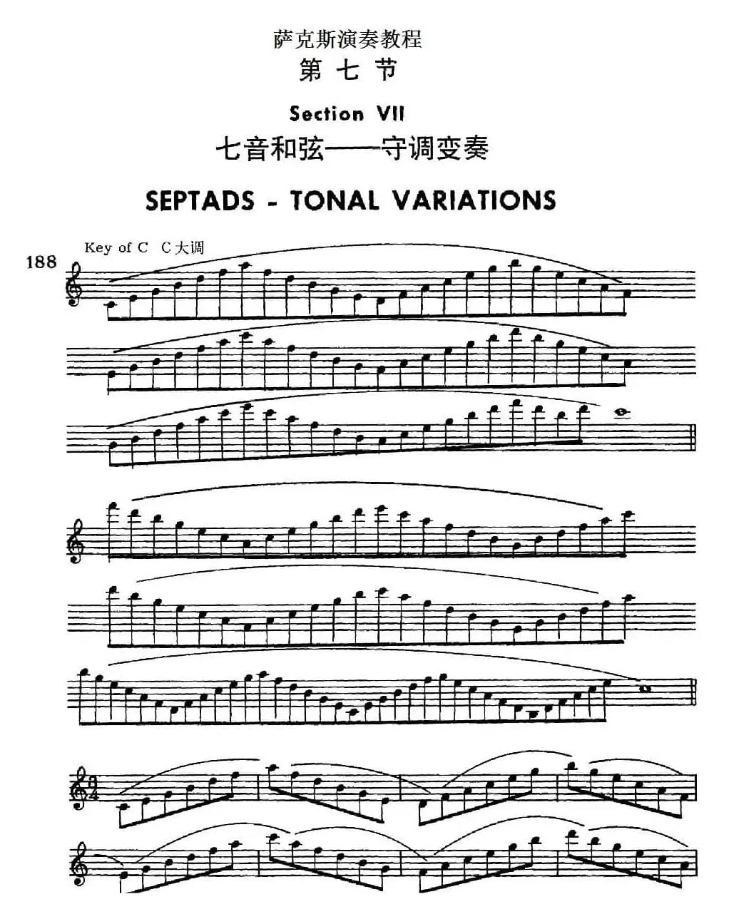 萨克斯演奏教程第七节（七音和弦-守调变奏）