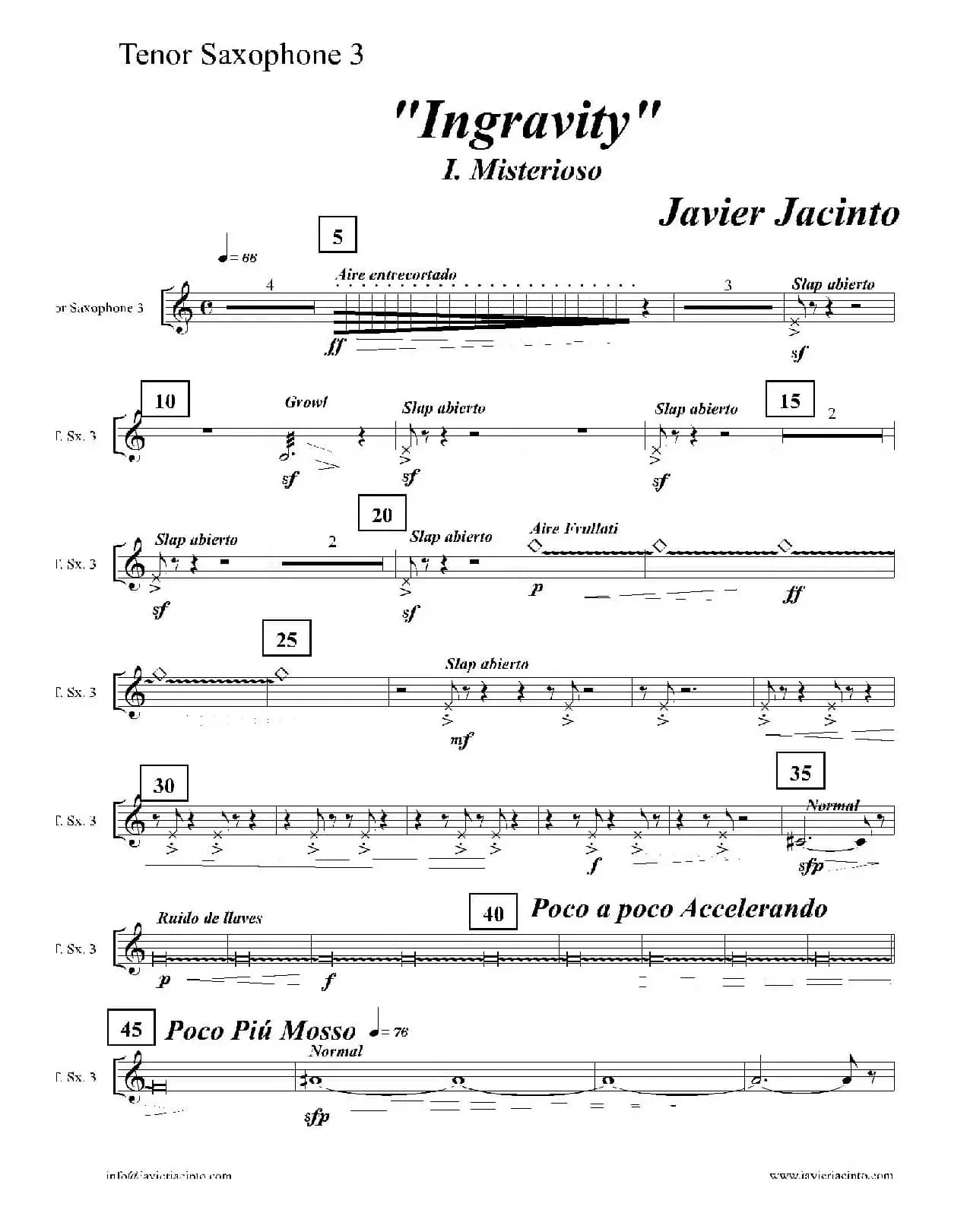 Ingravity（第一乐章）（第三次中音萨克斯分谱）