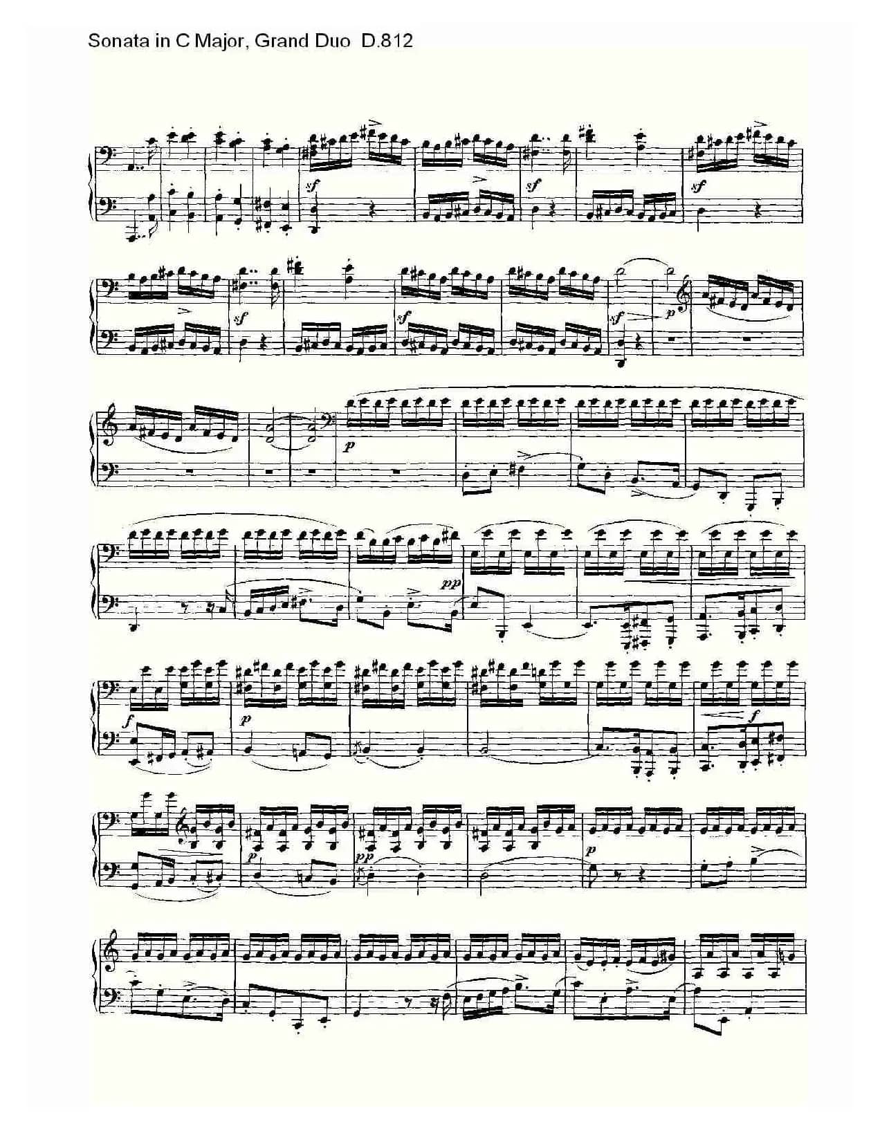 Sonata in C Major, Grand Duo D.812（Ｃ大调奏鸣曲，盛大的二重奏 ）