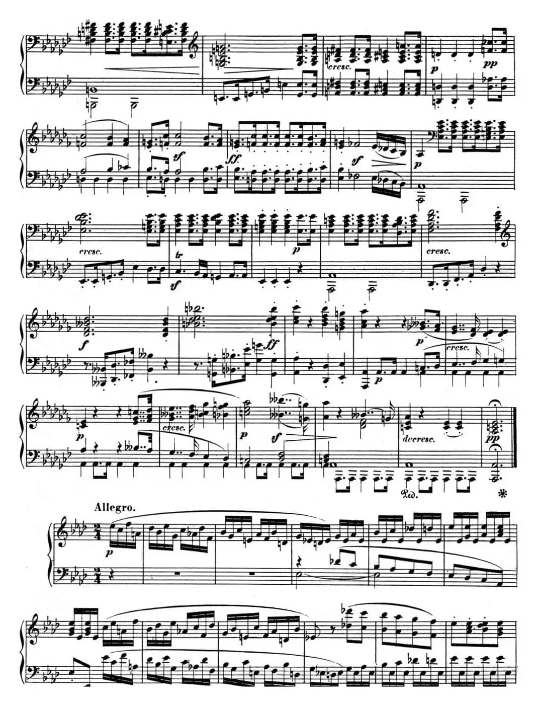 贝多芬钢琴奏鸣曲12 葬礼进行曲 降A大调 Op.26 A-flat major