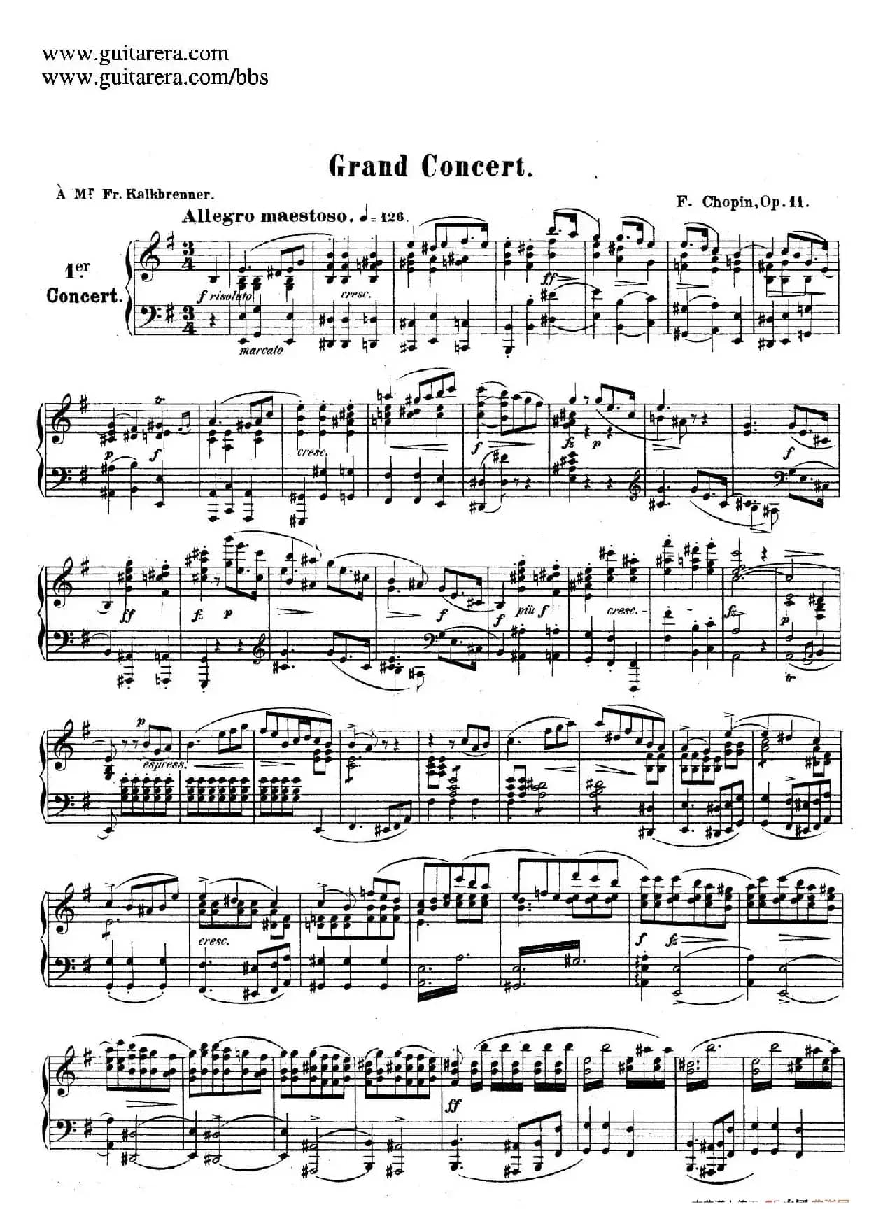 e小调第一钢琴协奏曲 Op.11(钢琴独奏版·第一乐章)