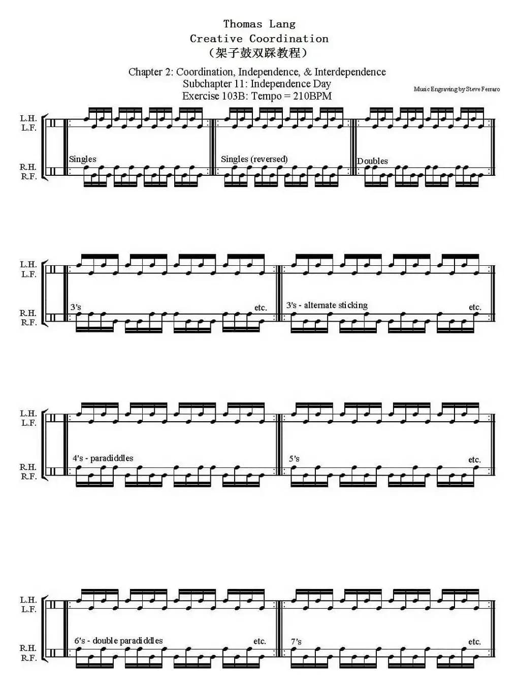 Thomas Lang - Creative Coordination（架子鼓双踩教程P51-75）