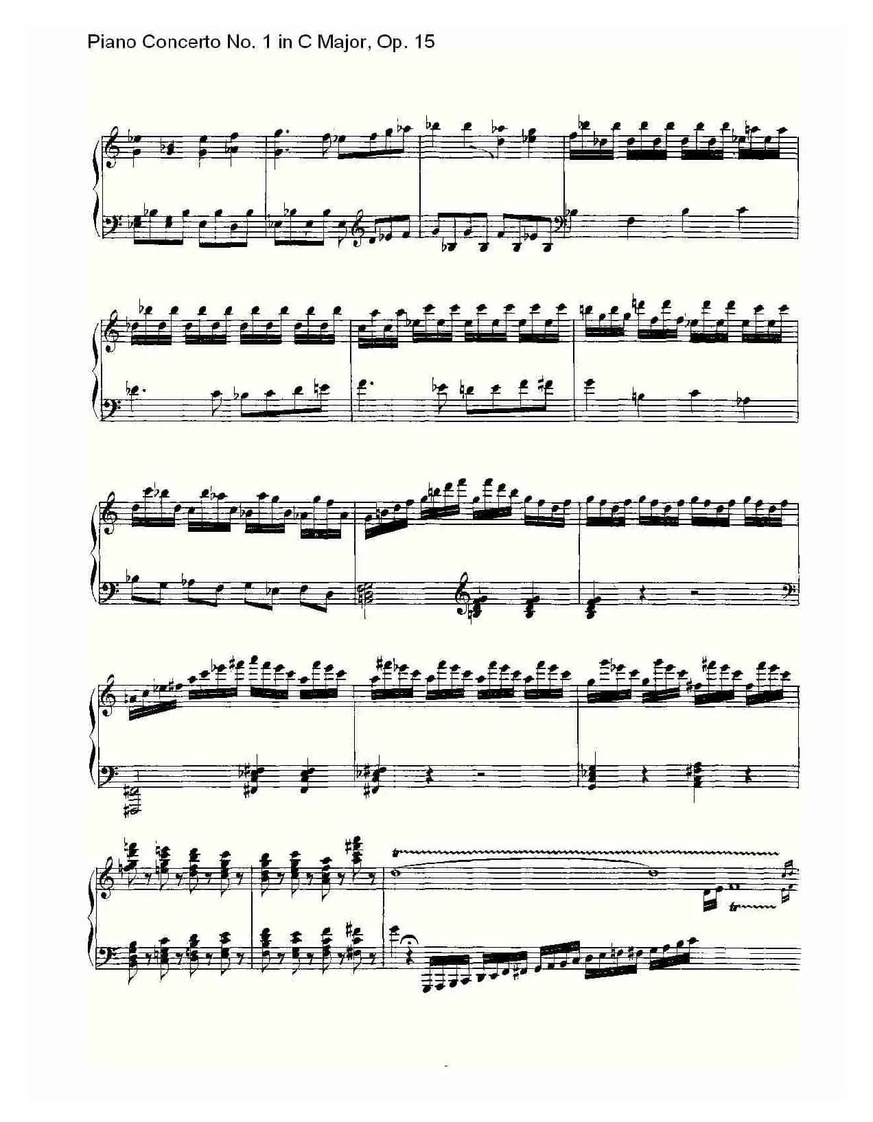 C大调钢琴第一协奏曲 Op.15 华彩乐段