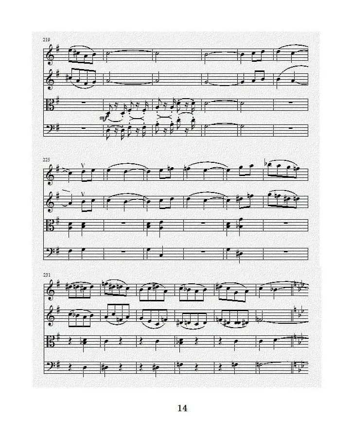 No.1弦乐四重奏总谱（第四乐章）