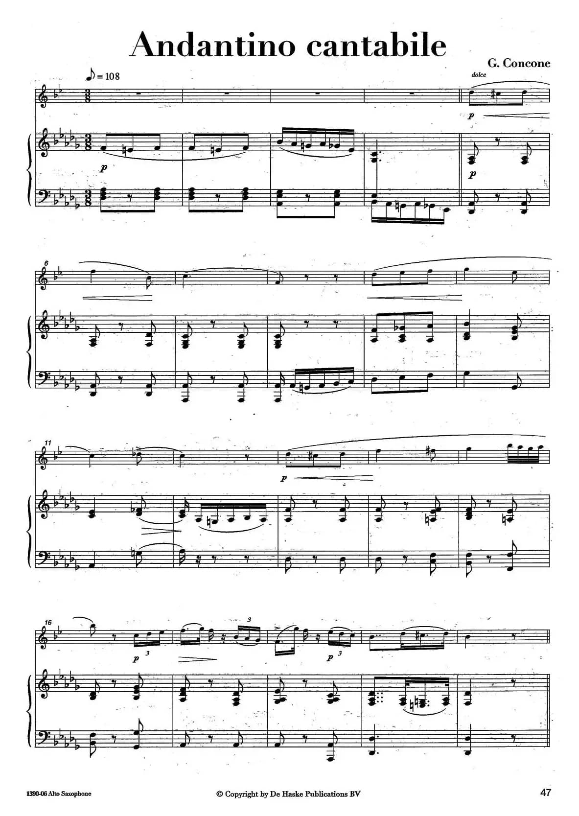 Andantino cantabile（中音萨克所+钢琴伴奏）