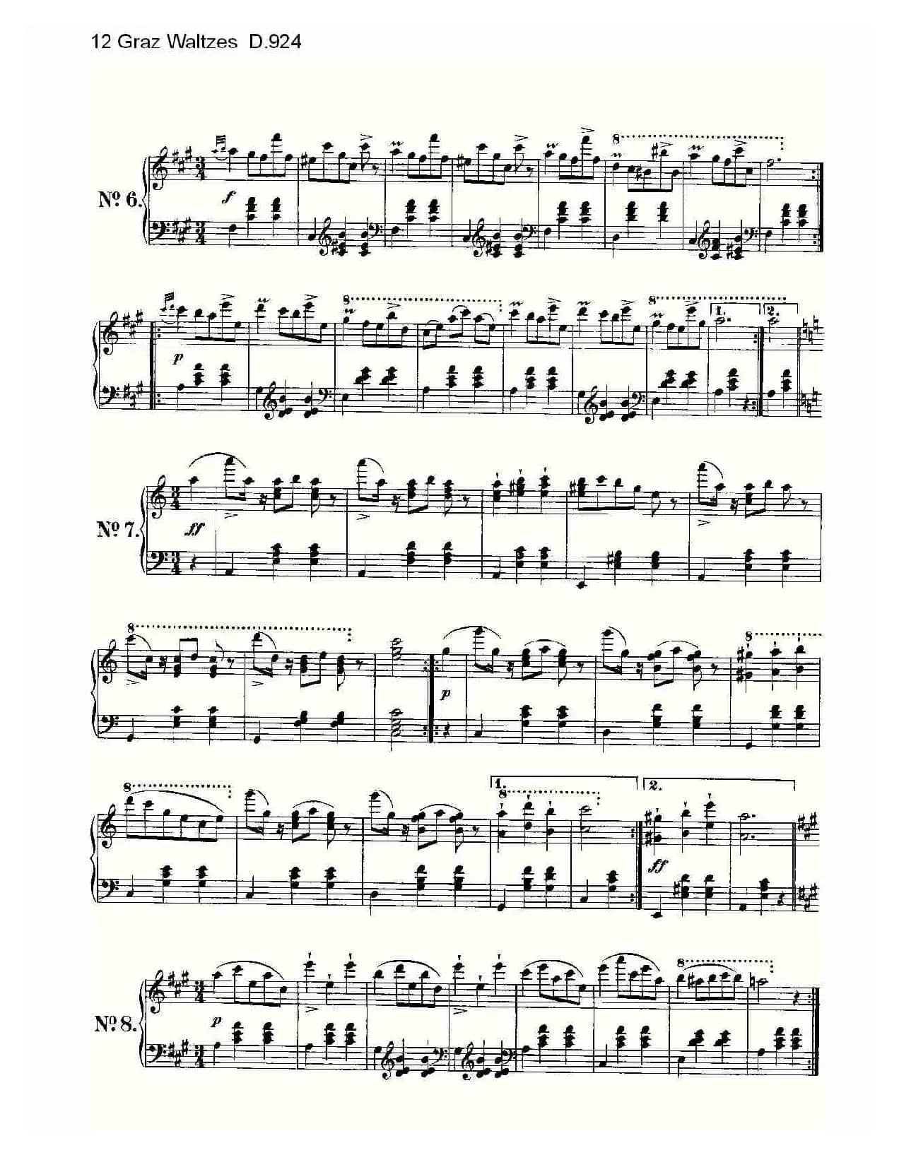 12 Graz Waltzes D.924（12格拉茨快步舞 D.924）