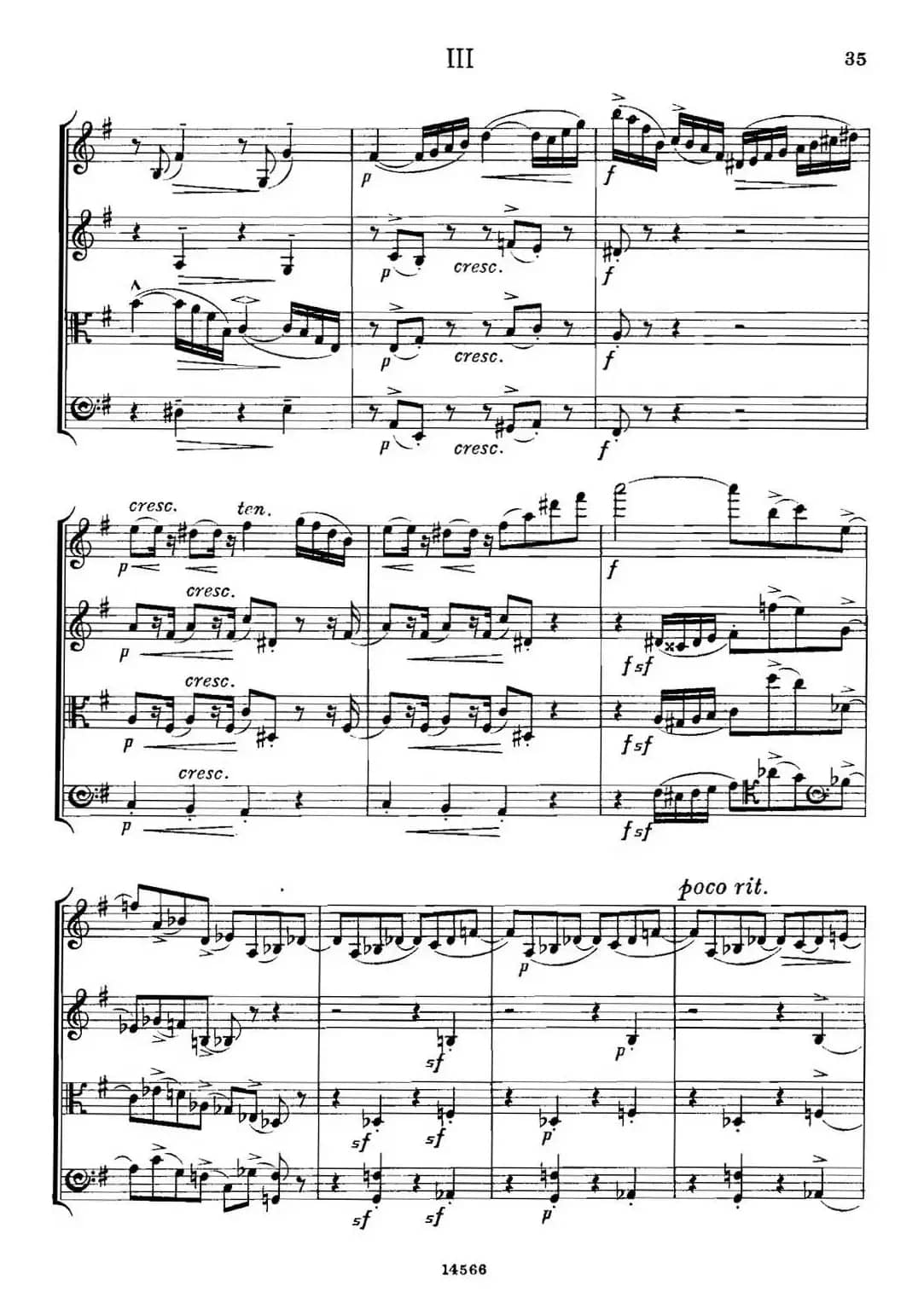 QUARTET Op.83（第三部分）（弦乐四重奏）