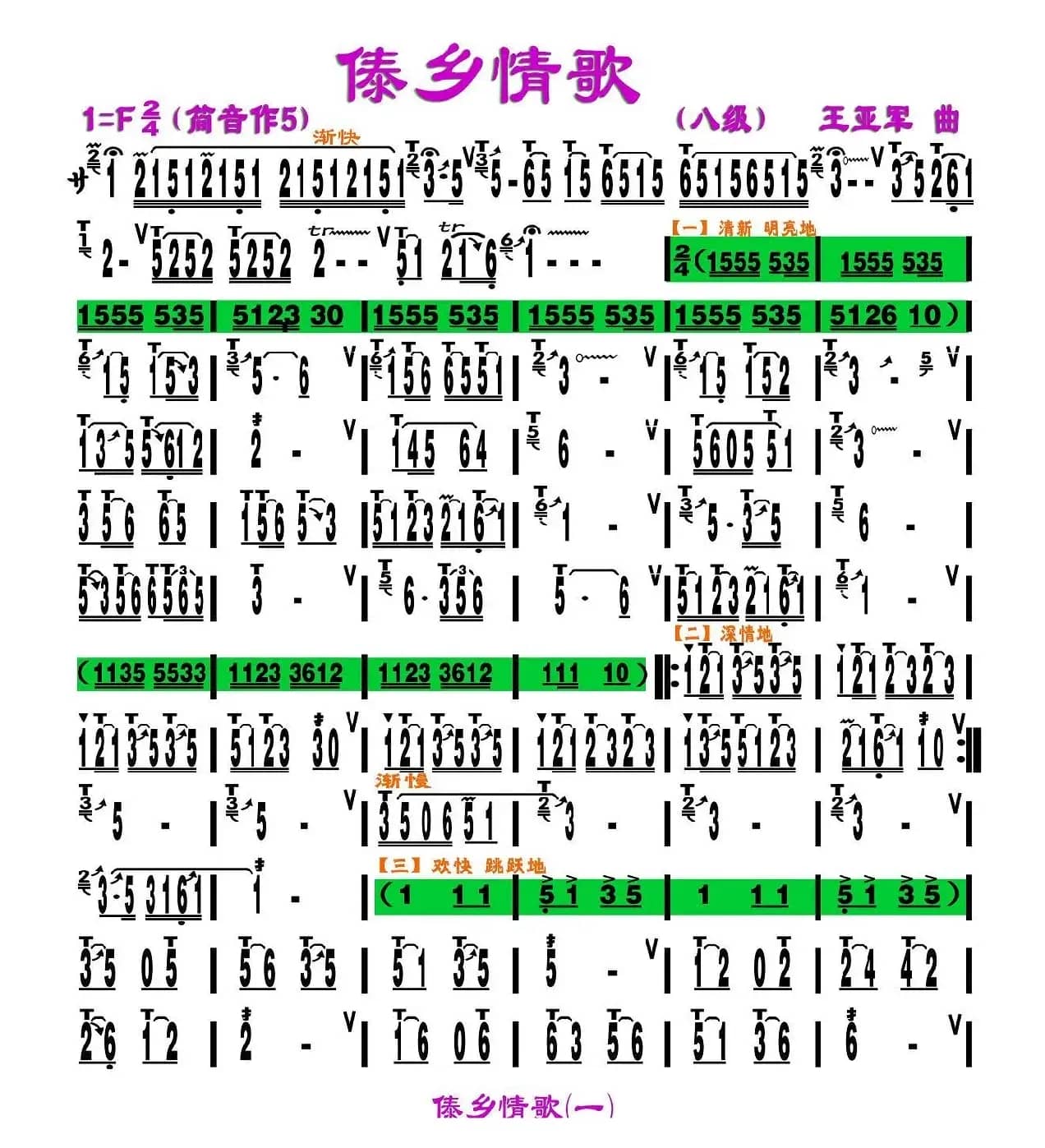 傣乡情歌（刘慧淑制谱版）