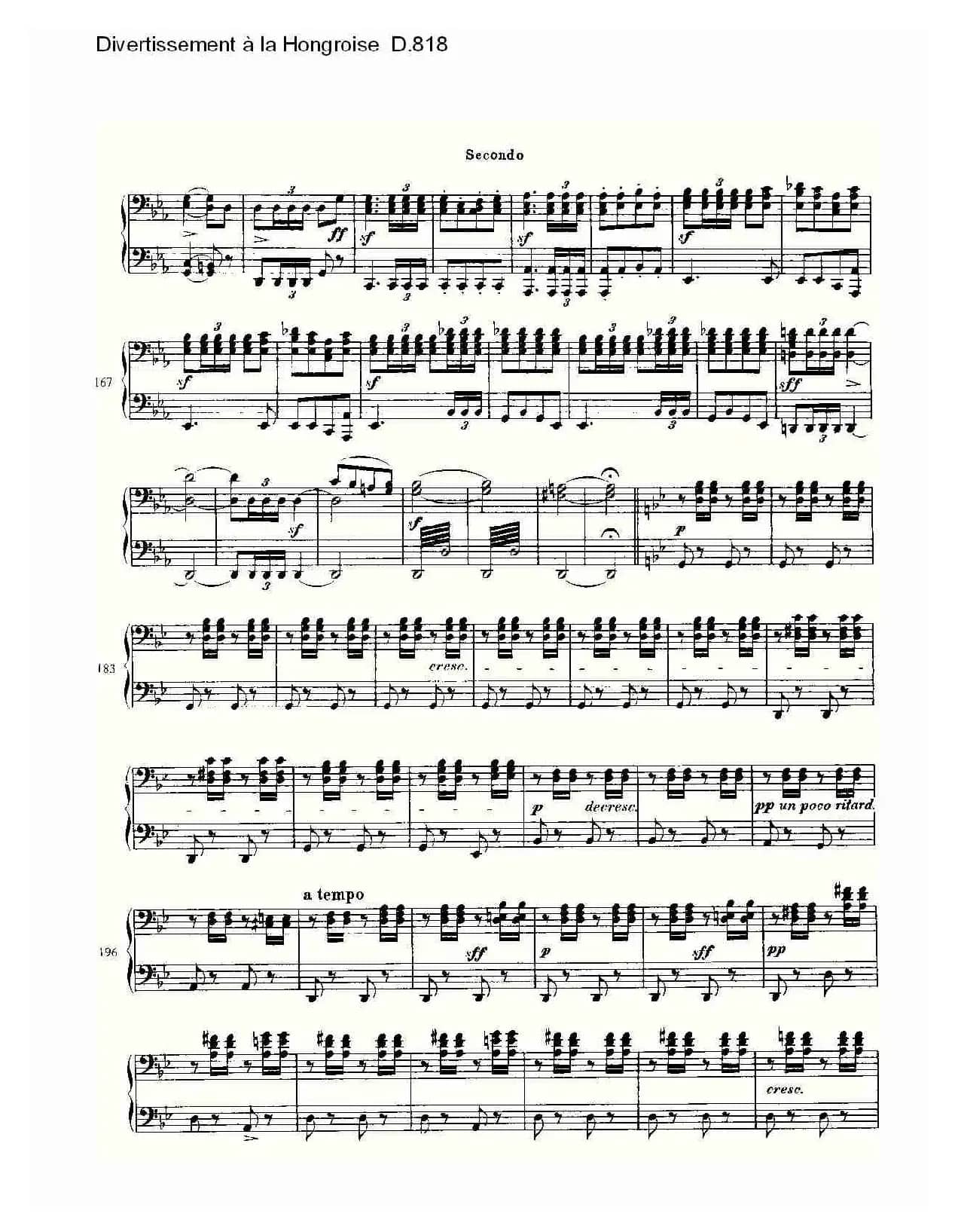 Divertissement à la Hongroise D.818