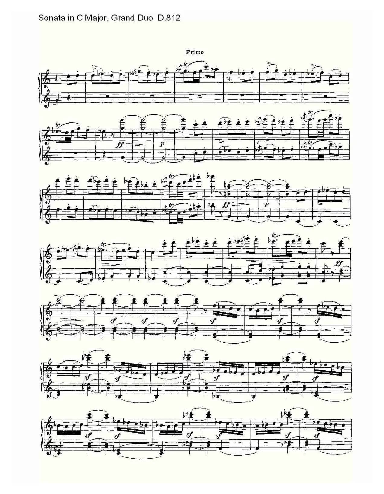 Sonata in C Major, Grand Duo D.812（Ｃ大调奏鸣曲，盛大的二重奏 ）