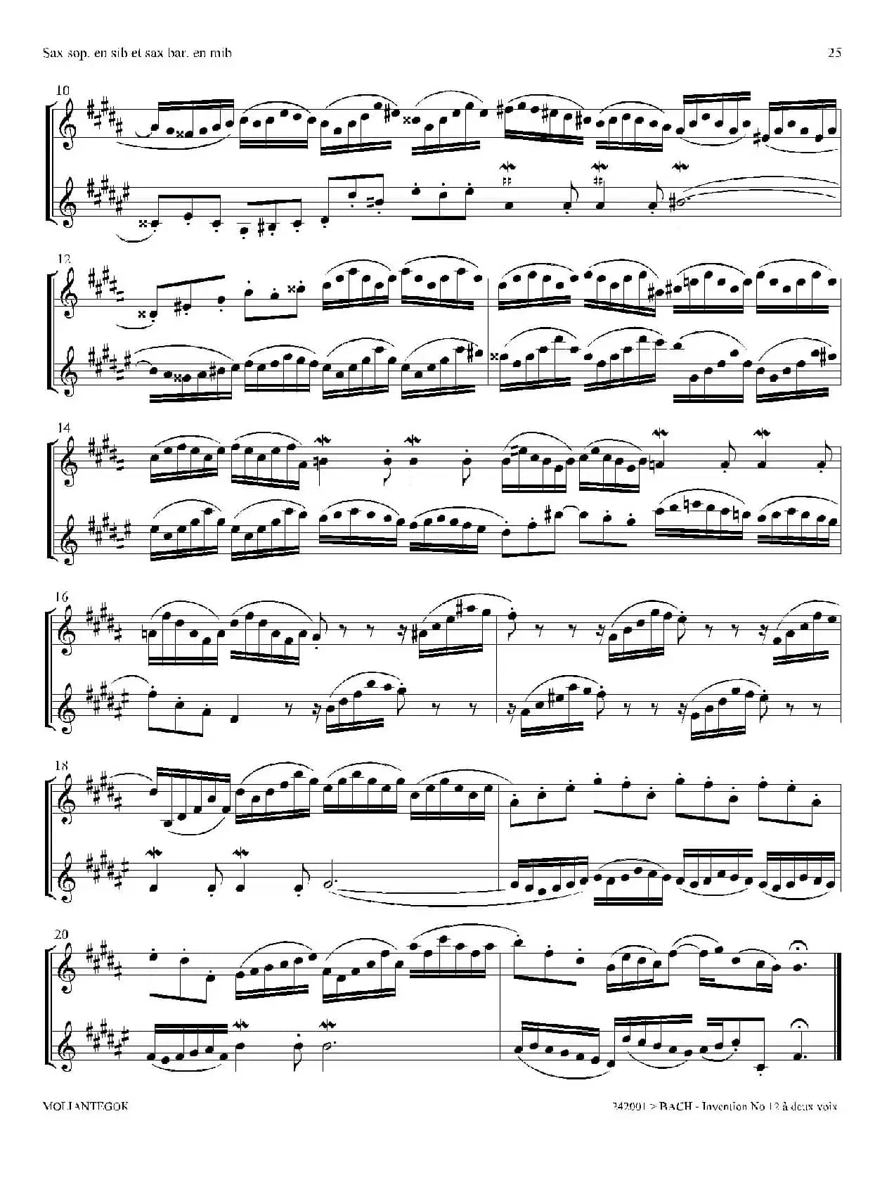 Inventions 巴赫15首创意曲（二重奏—12）