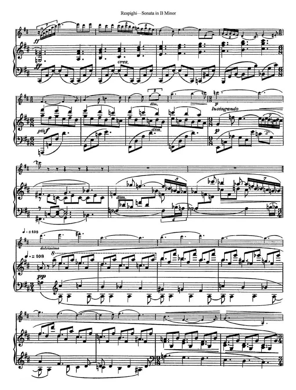 Violin Sonata in B Minor（小提琴+钢琴伴奏）