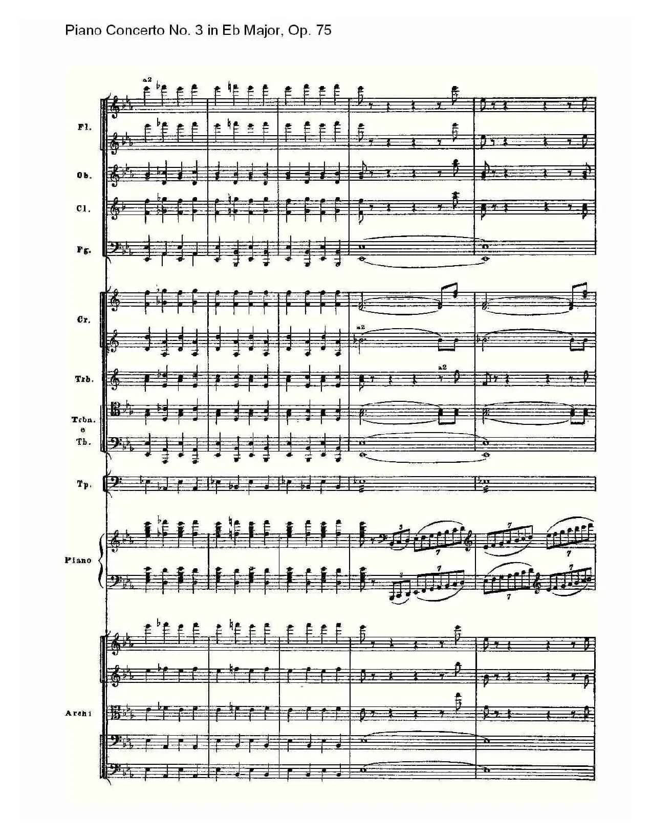 Piano Concerto No.3 in Eb Major, Op.75（Eb大调第三钢琴协奏）