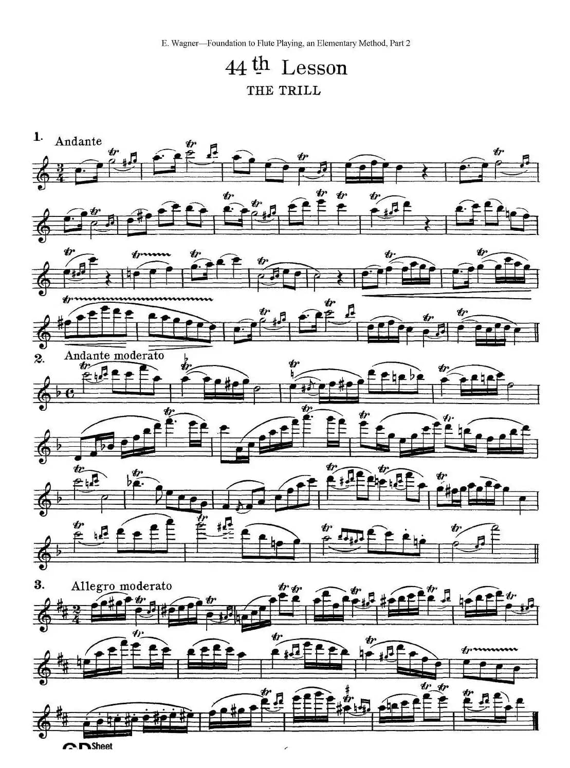 长笛演奏基础教程练习（41—46）