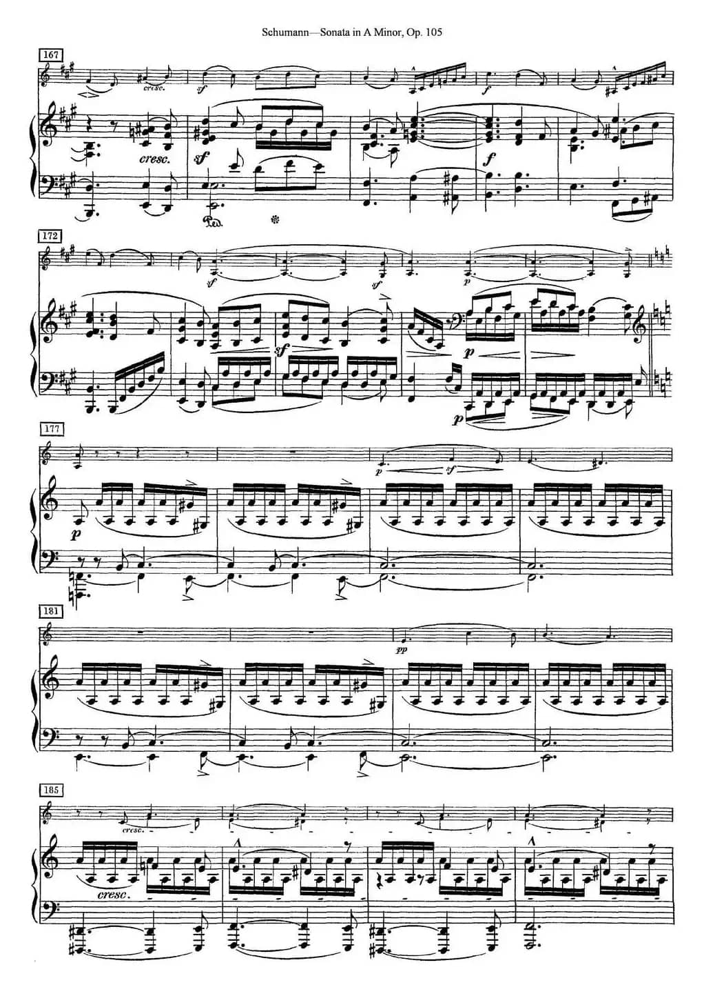 Violin Sonata in A minor Op.105（小提琴+钢琴伴奏）