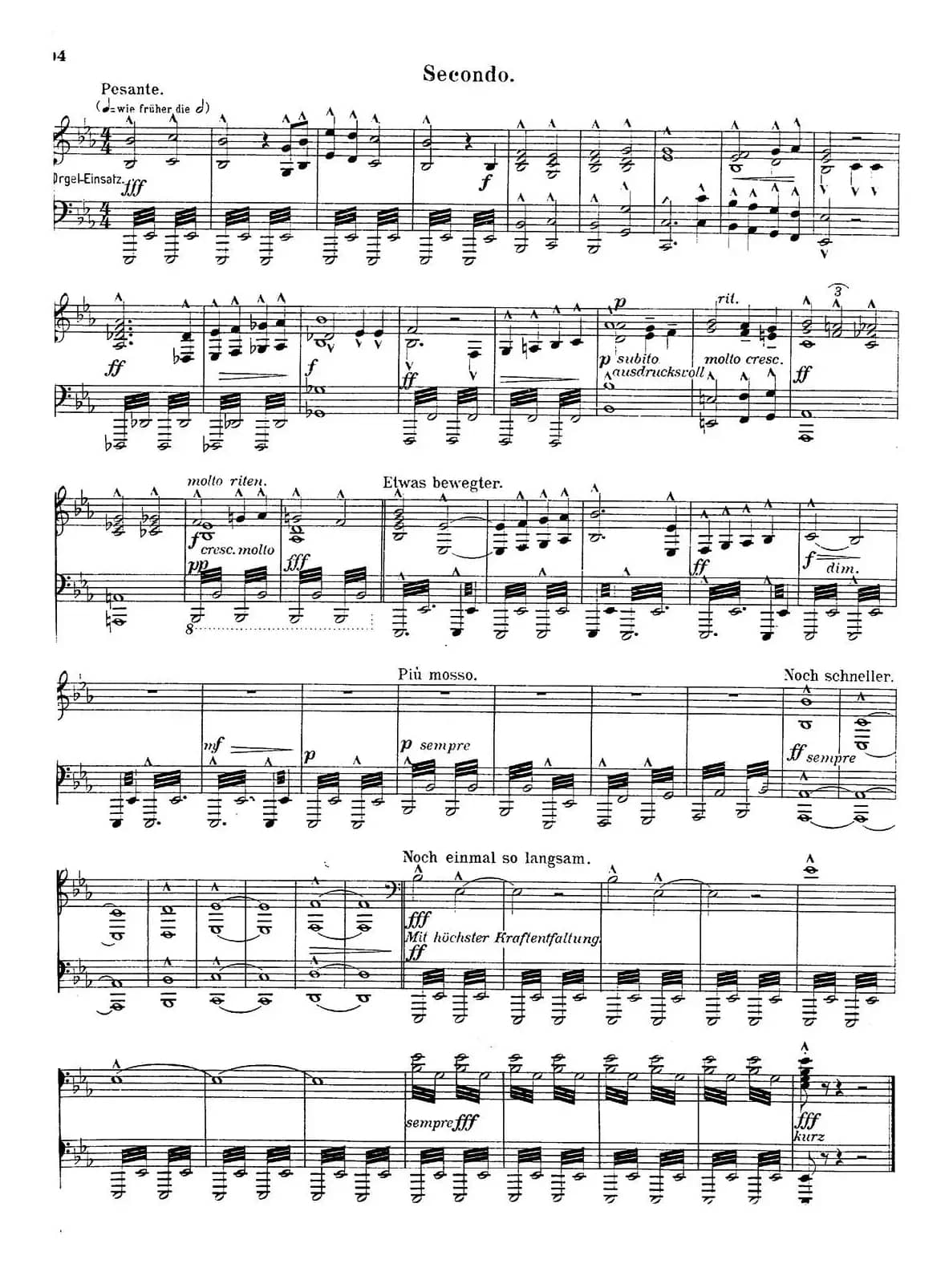 c小调第二交响曲“复活”（Ⅴ）（改编四手联弹版）