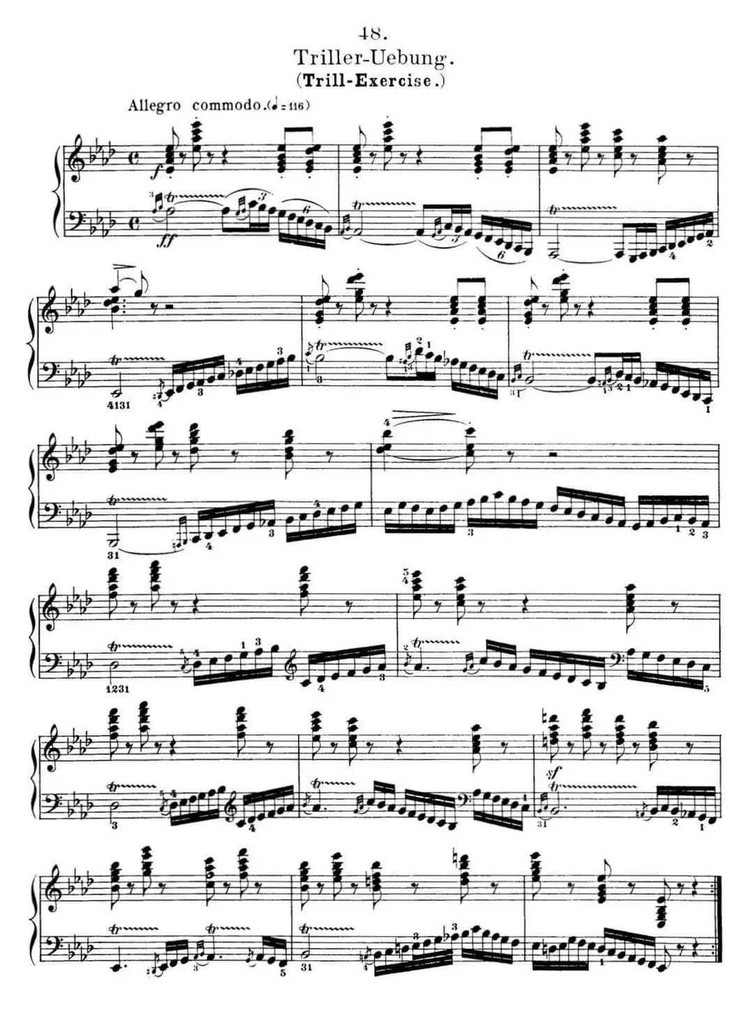 50首车尔尼Op.740钢琴手指灵巧技术练习曲（NO.48）