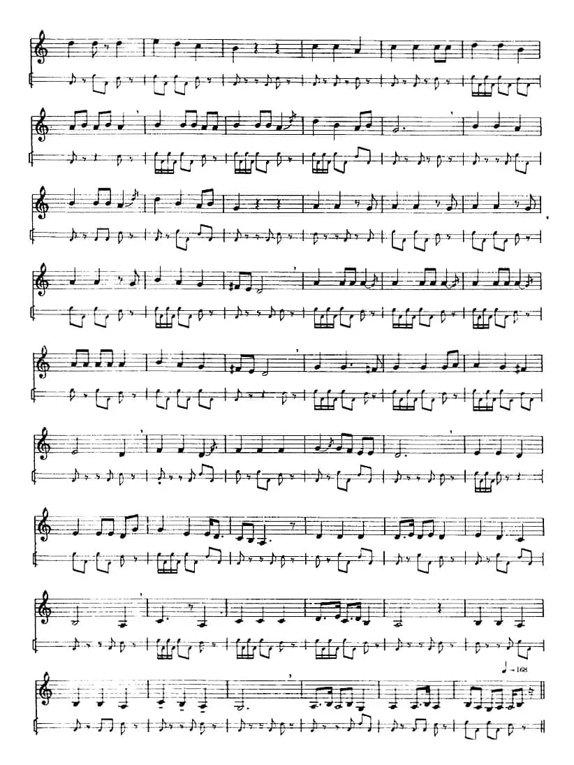 十二木卡姆：Ⅲ 木夏乌热克木卡姆 165——173（主旋律谱）