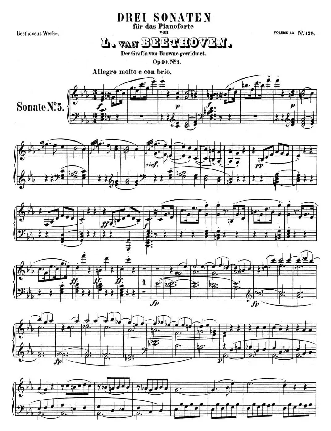 贝多芬钢琴奏鸣曲05 c小调 Op.10 No.1 C minor