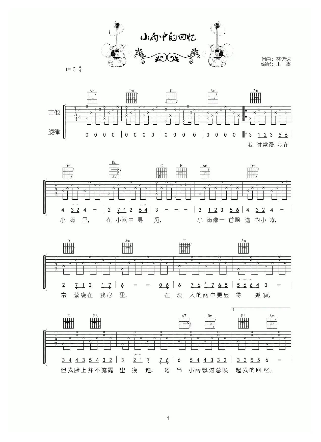 小雨中的回忆（王玺编配）