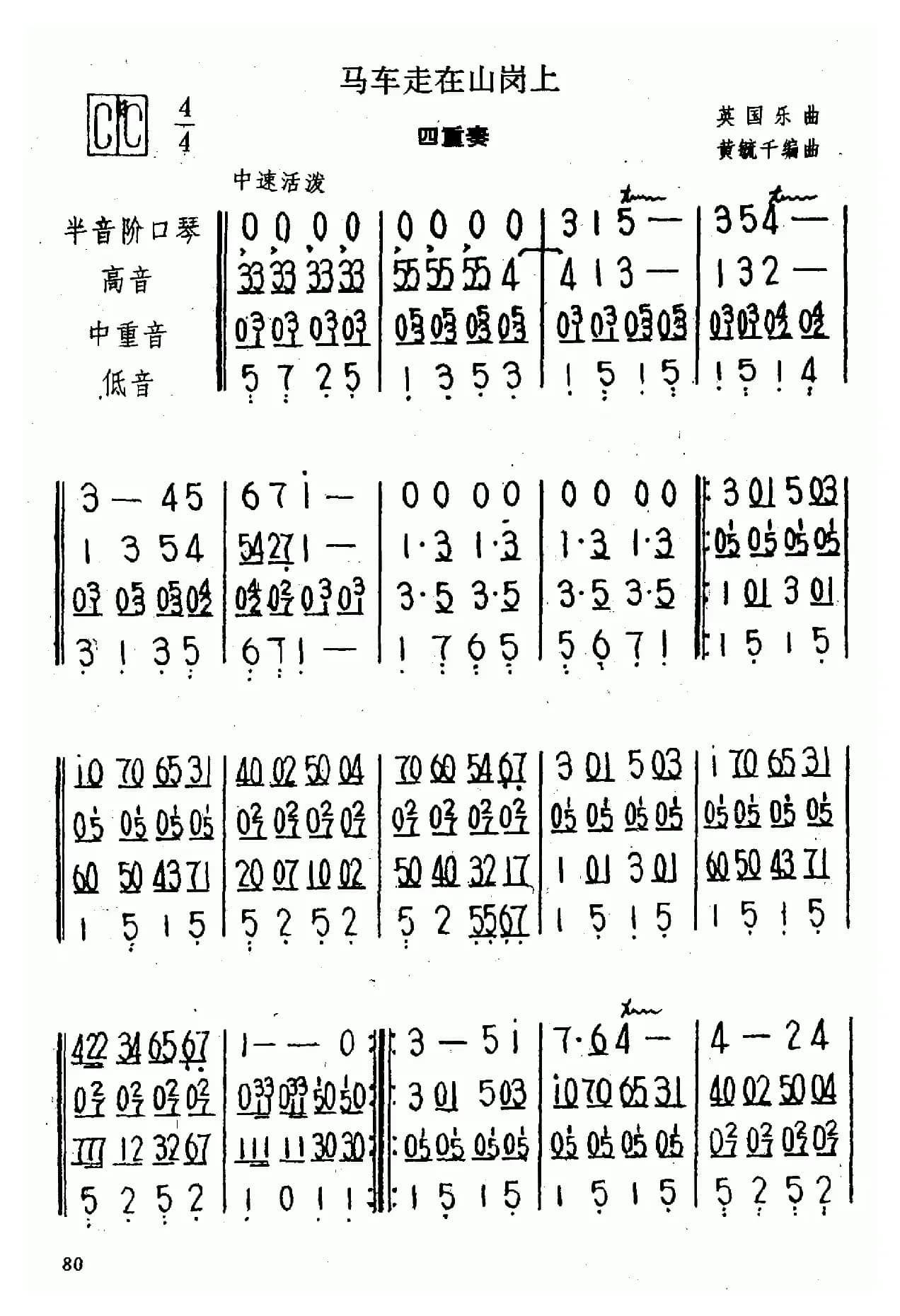 马车走在山岗上（四重奏）