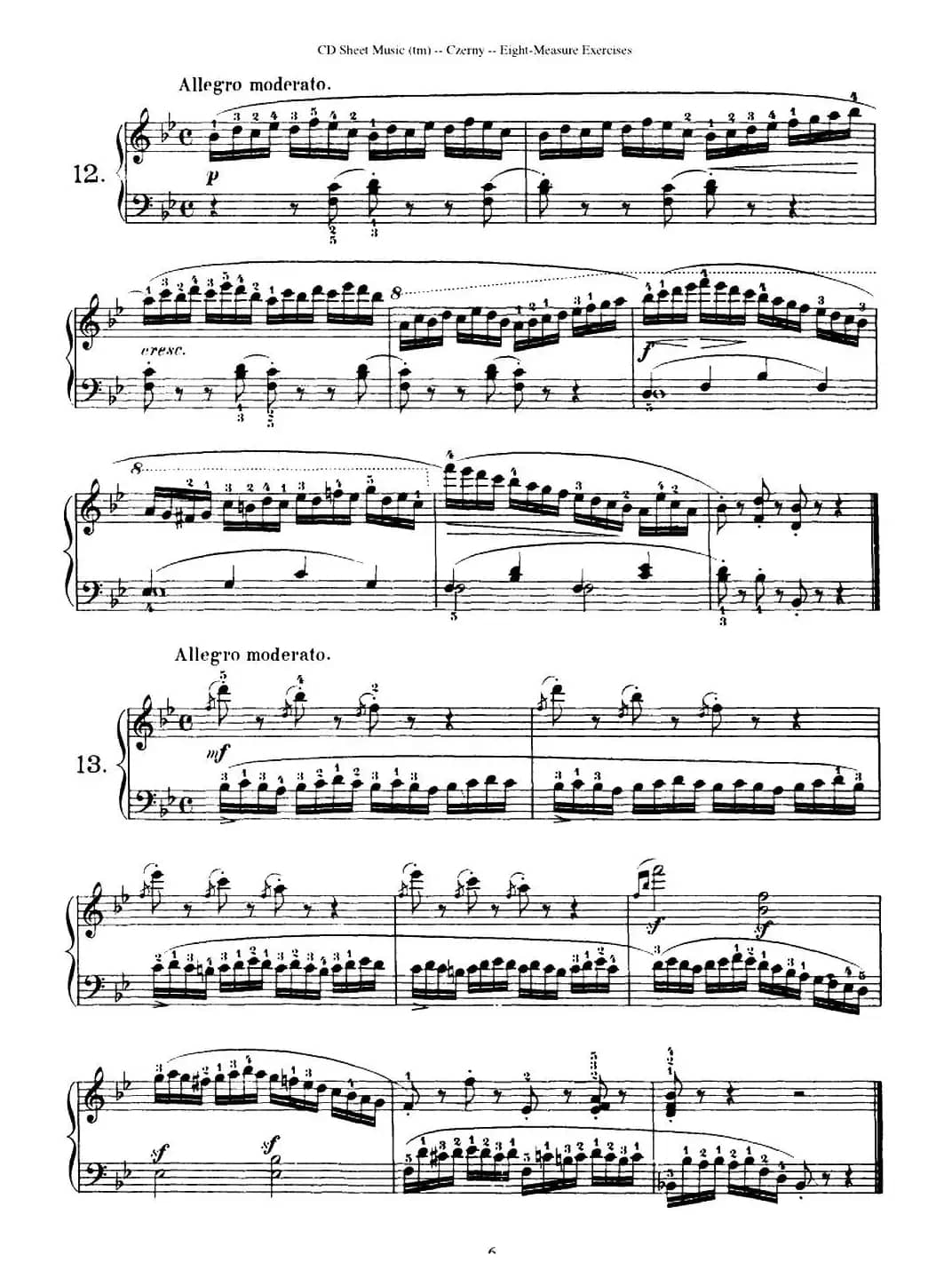 160 Eight- Measure Exercises.Op.821（车尔尼160首钢琴八小节练习曲（1——18））