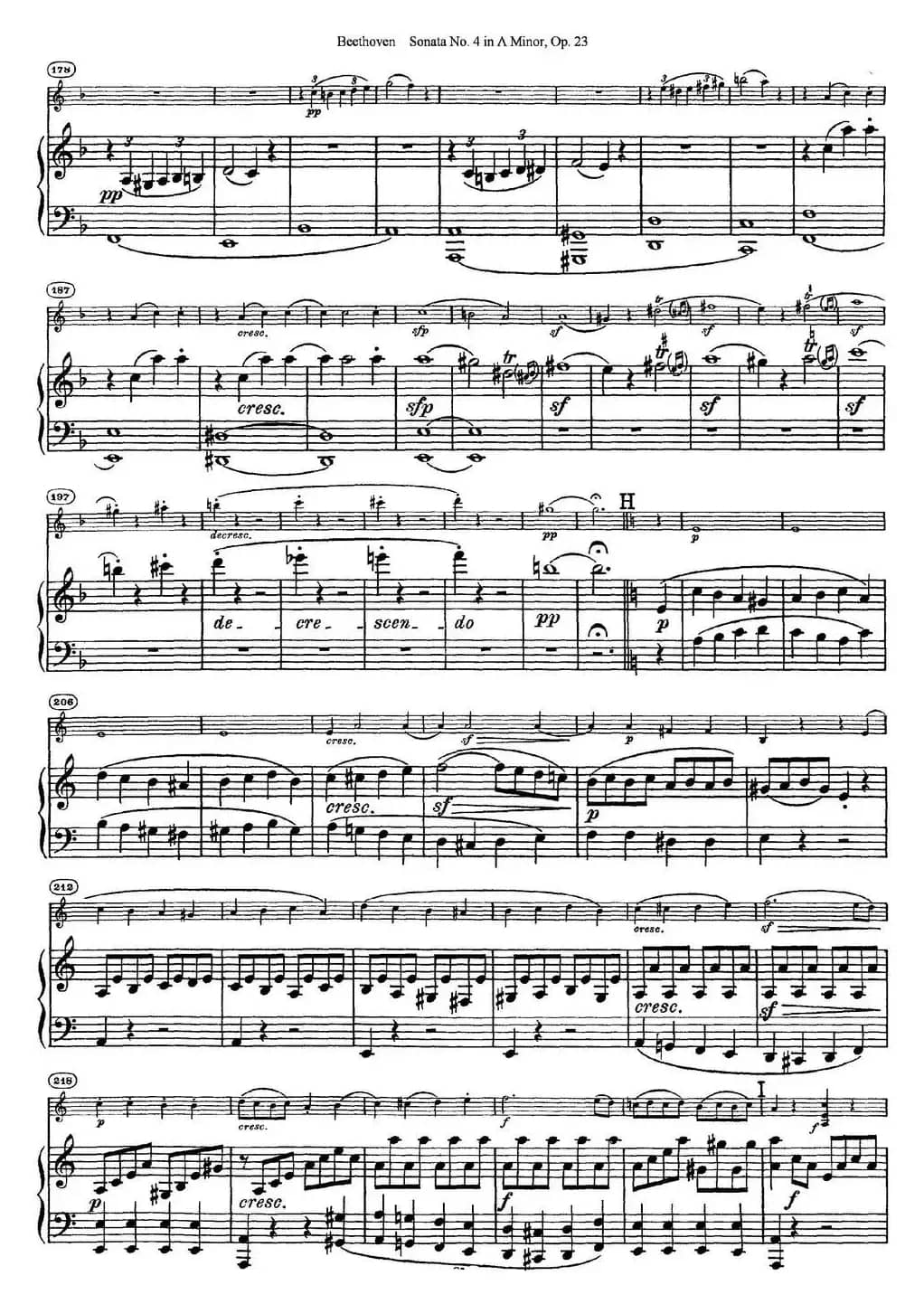 Violin Sonata No.4 in A Minor Op.23（小提琴+钢琴伴奏）