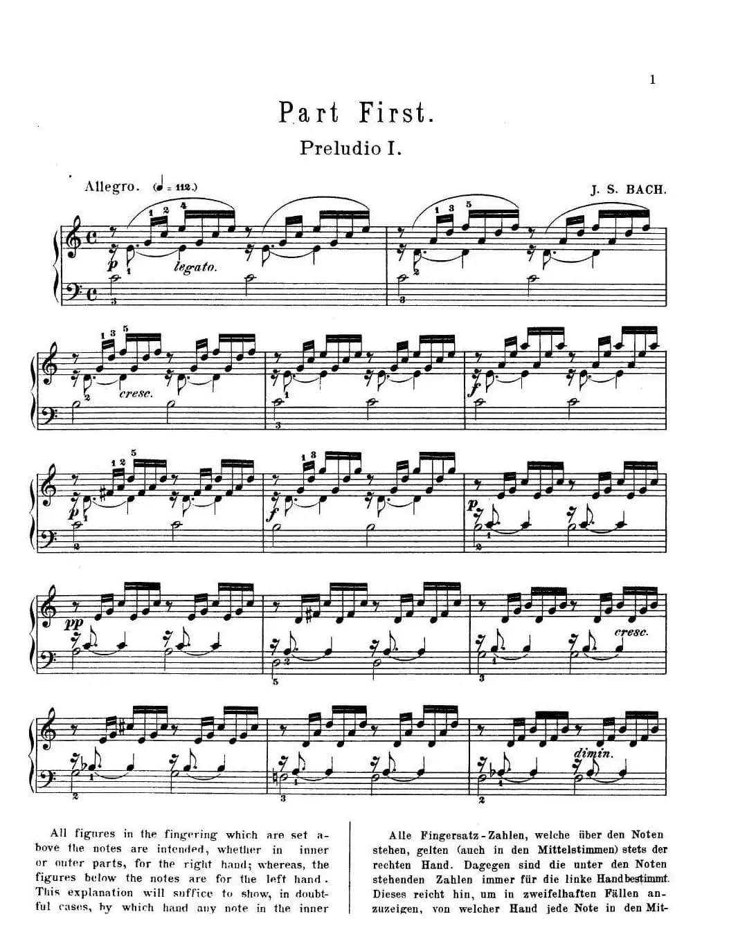 巴赫《平均律钢琴曲集》The Well Tempered Clavier（Prelude & Fugue_01）