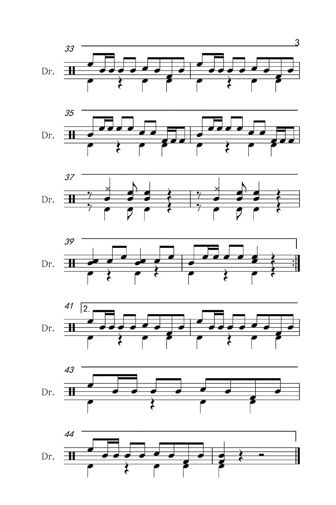 甜蜜蜜（架子鼓谱）