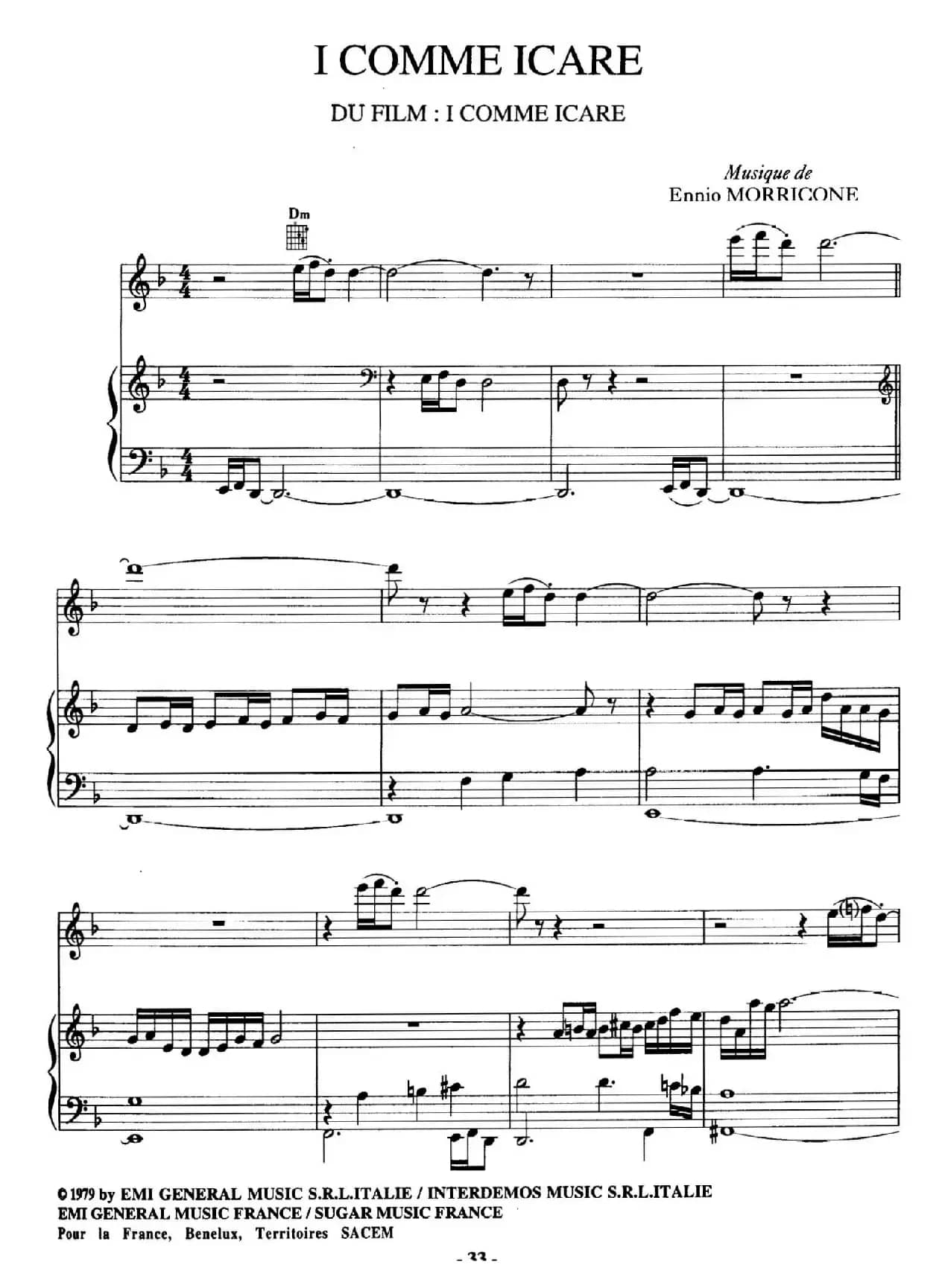 电影配乐大师莫瑞康最佳20首钢琴谱（Best of Ennio Morricone·10）