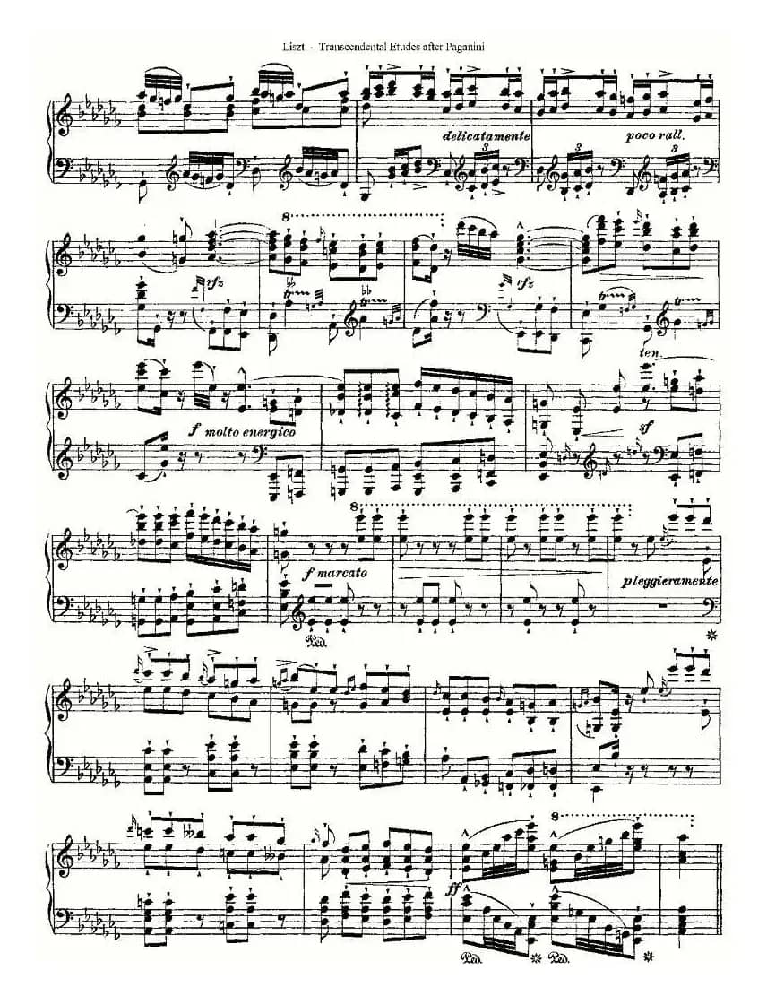 李斯特六首帕格尼尼练习曲之（三）