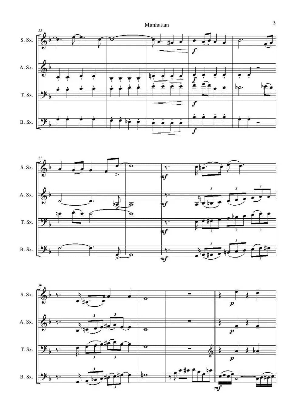 Manhattan score（四重奏）