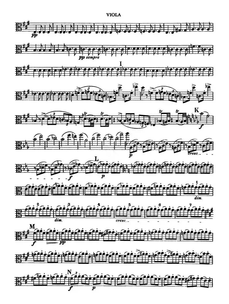 TROUT-QUARTET（中提琴谱）