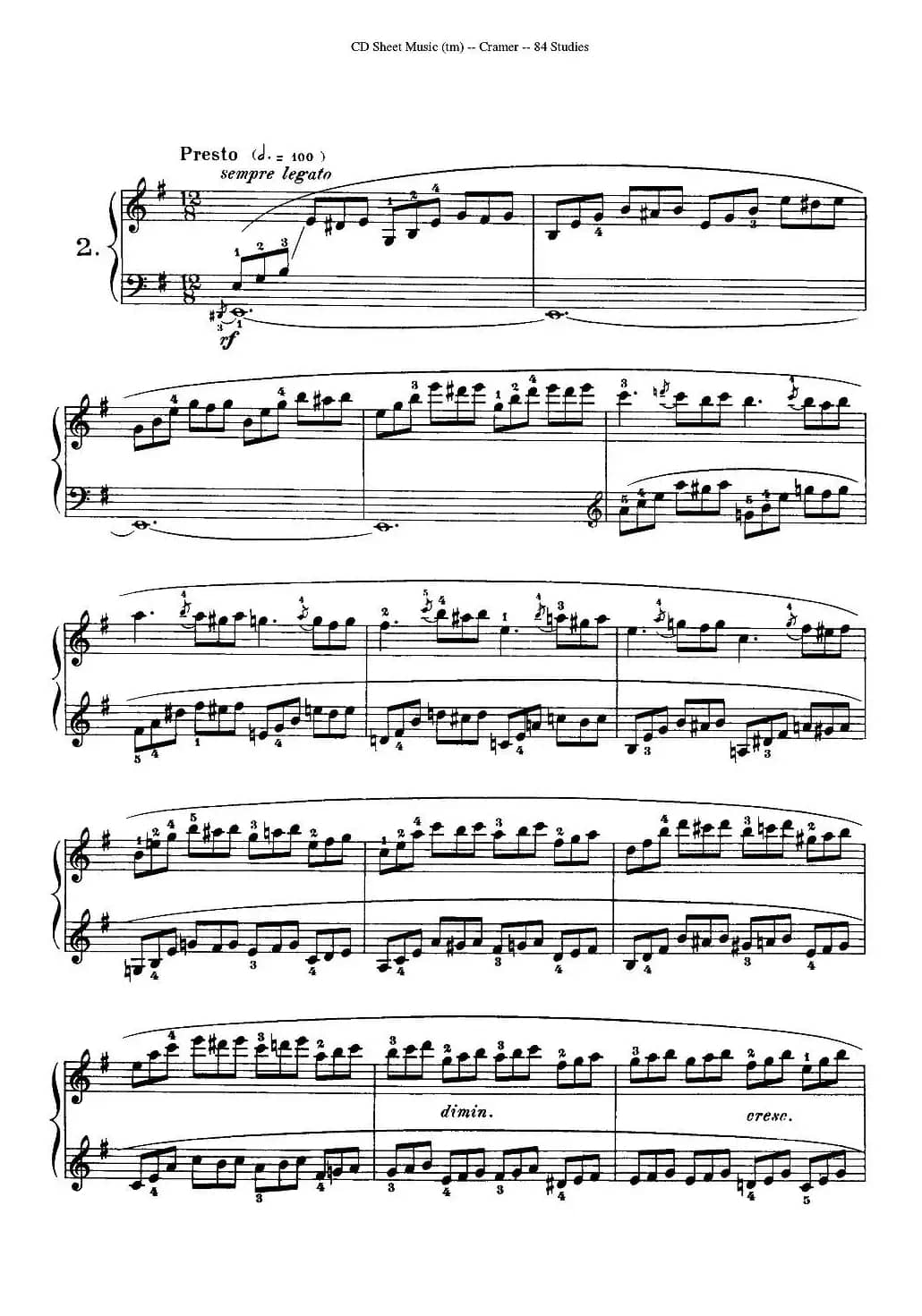 Cramer - 84 exercices（1—5）（克拉莫84首钢琴练习曲）