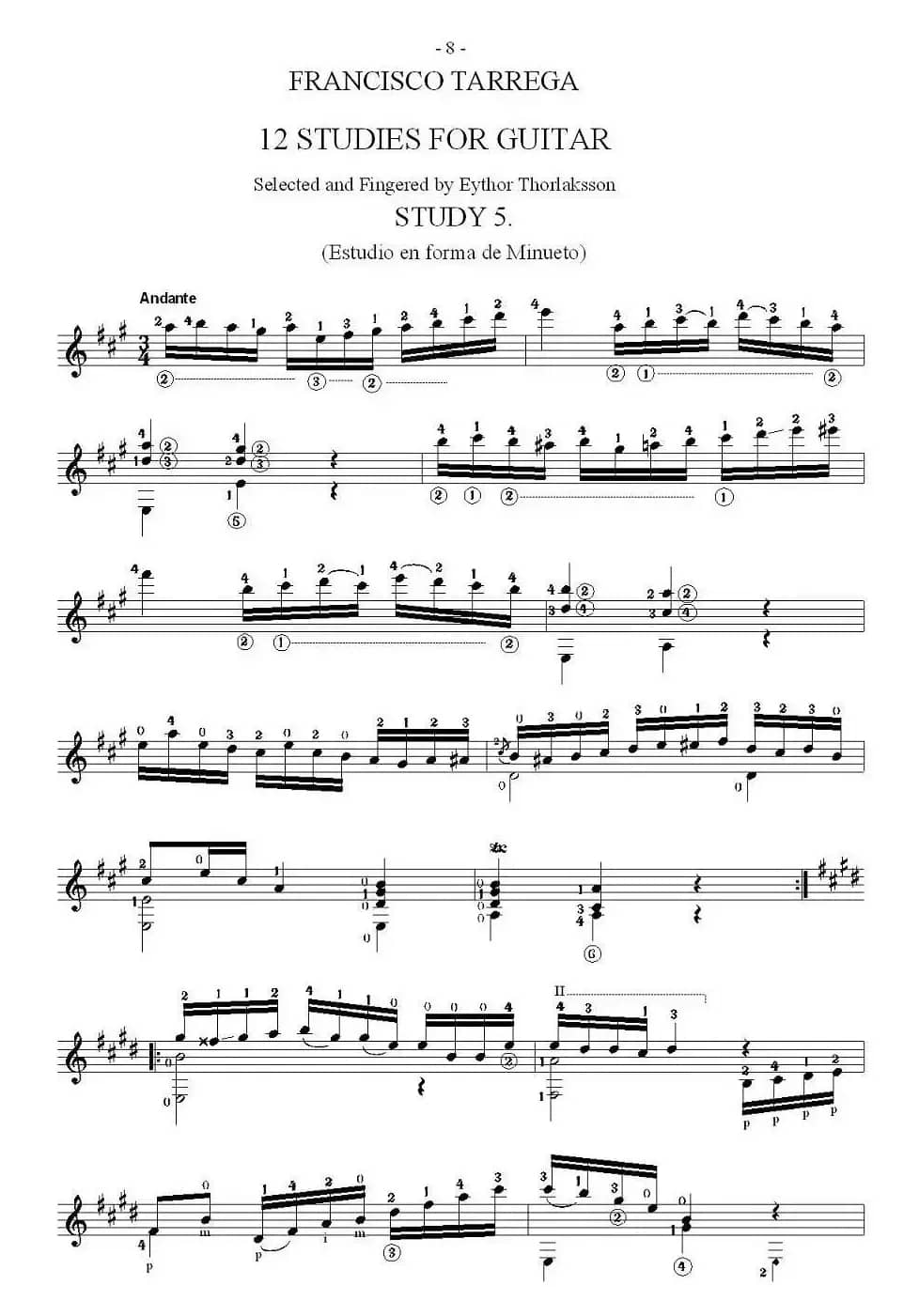 他雷加12首练习曲之5