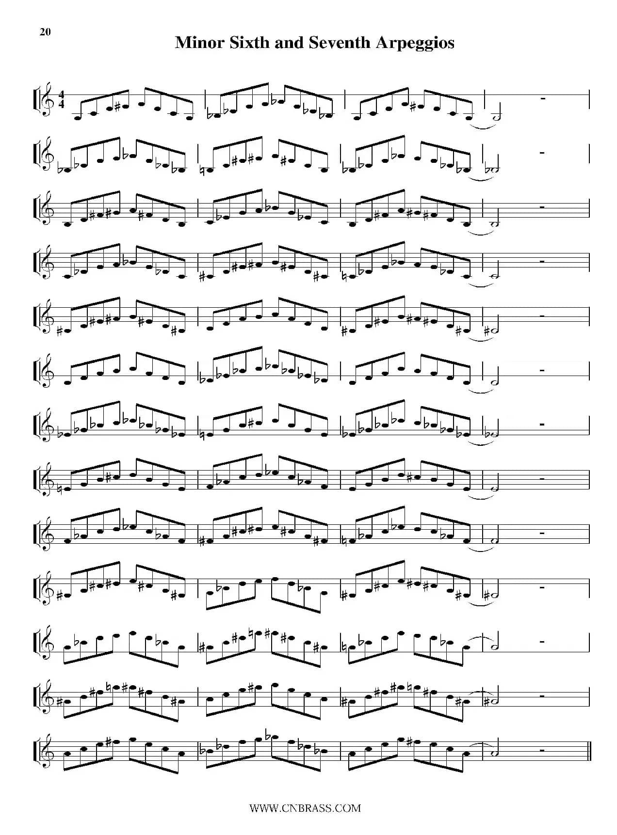 Minor Sixth and Seventh Arpeggios（小号）