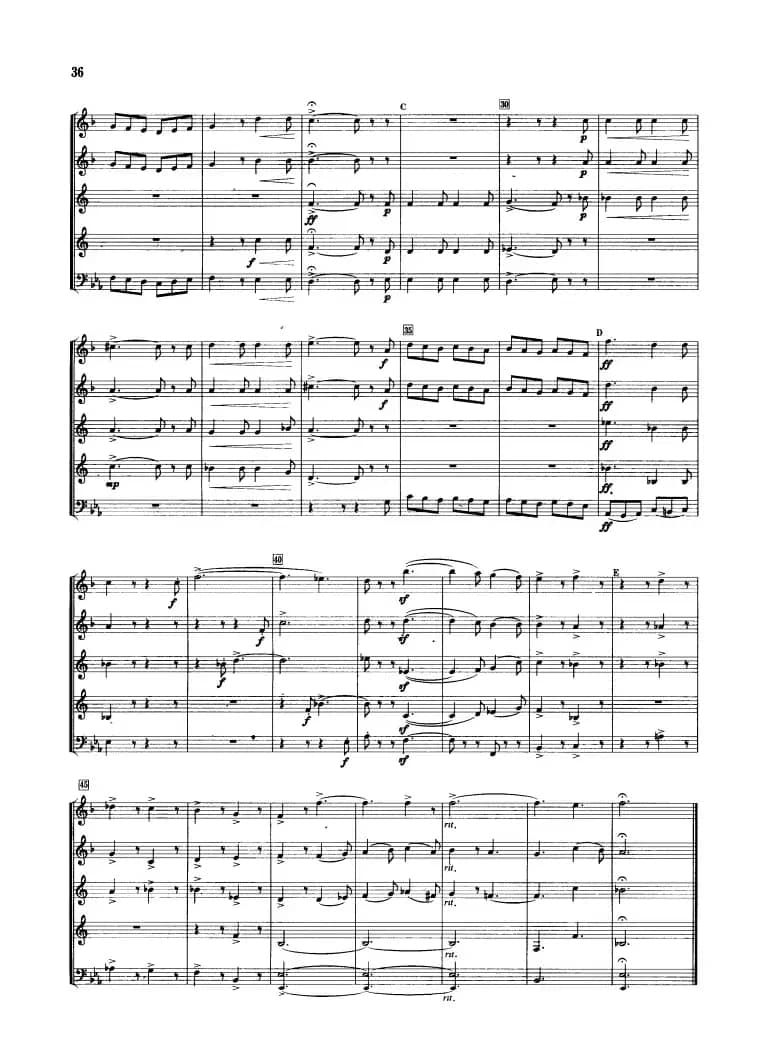 为铜管五重奏改编的四首歌曲