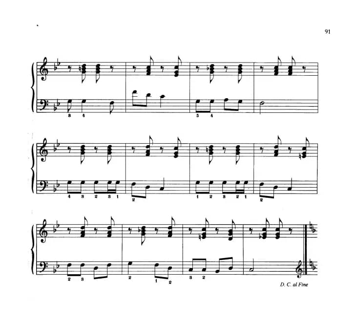 110首中国民歌钢琴小曲集：五朵花儿开